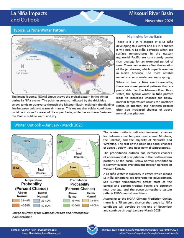 Example image of the La Niña Climate Impacts and Outlook report